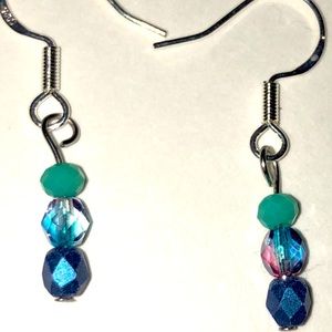 Handmade blue and teal earrings